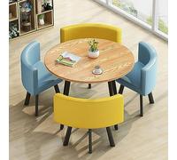 Ensemble de table de salle à manger ronde avec chaises, design peu encombrant pour salle à manger, salon, réception, salon, salle de conférence, meubles modernes pour n'importe quelle pièce, 96,5 cm