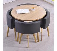 Ensemble de table de salle à manger ronde avec chaises peu encombrantes et meubles élégants pour salle à manger, salon, réception ou salle de conférence, ensemble de salon moderne pour la maison ou le