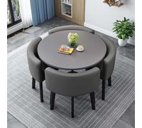 Ensemble de table de salle à manger ronde/carrée moderne avec chaises, table de réception élégante et chaises combinées, parfait pour les salles de réunion et les espaces de vie, 90 x 75 cm