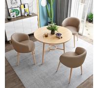 Ensemble de table de salle à manger ronde compacte pour 3 personnes - Table basse élégante pour cuisine et salon avec chaises pour petits espaces, design moderne en marron - Parfait pour les salles à