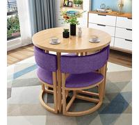 Ensemble de table de salle à manger ronde de 5 pièces avec cadre en métal et chaises pour 4 personnes, parfait pour les petits espaces et les appartements, nappe de conférence moderne, couleurs au