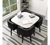 Ensemble de table de salle à manger ronde de cuisine, petite table de bar au lait et chaise Combo 80 x 74,9 cm Meubles de petit déjeuner et de conférence pour salle à manger et cuisine #37