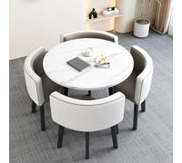 Ensemble de table de salle à manger ronde grise moderne pour bureau, salle de réception, club, table basse d'affaires avec chaises, petite table de négociation pour salle de conférence, café,