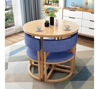 Ensemble de table de salle à manger ronde moderne 5 pièces 80 cm avec 4 chaises à coussin doux, gain de place pour bureaux, appartements, salles d'étude et balcons