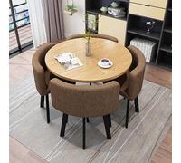 Ensemble de table de salle à manger ronde moderne 5 pièces pour les petits espaces et le bureau à domicile, table de cuisine et chaises pour salle à manger ou espace de détente