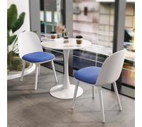 Ensemble de table de salle à manger ronde moderne avec 2 chaises - Meuble élégant pour cuisine, bureau, café ou club - Couleur bleue - Idéal pour négociation de café ou salle de réception