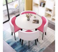 Ensemble de table de salle à manger ronde moderne avec 4 chaises élégantes 5 pièces de meubles de cuisine, petit déjeuner, bar 80 x 75 cm, idéal pour la salle à manger et la décoration de la maison