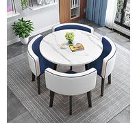 Ensemble de table de salle à manger ronde moderne avec 4 chaises en tissu - Table de cuisine peu encombrante pour la maison et le bureau, table de réception pour les petites