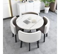 Ensemble de table de salle à manger ronde moderne avec 4 chaises. Ensemble élégant pour cuisine, petit déjeuner, salon, bureau, salle de réception, club, design économiseur d'espace