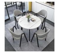 Ensemble de table de salle à manger ronde moderne avec 4 chaises - Mobilier de cuisine pour petits appartements - Meubles de salle à manger élégants parfaits pour les espaces confortables