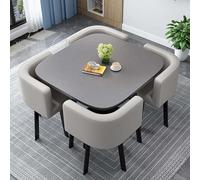 Ensemble de table de salle à manger ronde moderne avec 4 chaises multi-usages pour salon ou salle à manger Table carrée 80 cm incluse