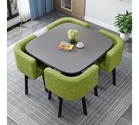 Ensemble de table de salle à manger ronde moderne avec 4 chaises multi-usages Table de conférence et chaise 80 cm Table carrée Mode Meuble de réception Ensemble de salle à manger