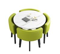 Ensemble de table de salle à manger ronde moderne avec 4 chaises, table de réception élégante pour salles de réunion, cuisine, salle à manger, groupe pour petits espaces, café, cuisine, petit déjeuner
