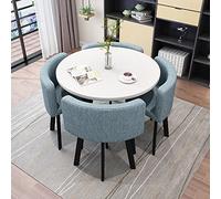 Ensemble de table de salle à manger ronde moderne avec chaises en tissu, économiseur d'espace élégant pour la maison, le bureau et la réception, meubles de cuisine fonctionnels pour les petits espaces
