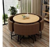 Ensemble de table de salle à manger ronde moderne avec chaises, meubles peu encombrants pour chambre, salon, conférence, chaise élégante et fonctionnelle n'importe quel espace. (21)