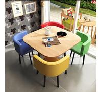 Ensemble de table de salle à manger ronde moderne avec chaises - Mobilier de cuisine élégant pour la maison, le jardin ou le restaurant - Compact 80 x 74,9 cm Design #15