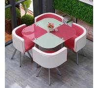Ensemble de table de salle à manger ronde moderne avec chaises pour la maison, le jardin ou le restaurant - Économie d'espace - 80 x 75 cm