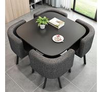 Ensemble de table de salle à manger ronde moderne de 80 cm avec 4 chaises Noir Élégant facile à assembler Parfait pour les petits espaces et les maisons contemporaines