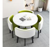 Ensemble de table de salle à manger ronde moderne de 80 x 74,9 cm, table de petit déjeuner avec chaises, table de conférence élégante pour salle à manger et cuisine, design Semplice Piccolo, 80 x 75