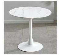 Ensemble de table de salle à manger ronde moderne en marbre - Table de cuisine de 80 cm avec base en métal robuste 4 places pour salle à manger, cuisine et décoration de salon
