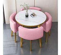 Ensemble de table de salle à manger ronde moderne pour 4 personnes avec chaises, bureau de réception d'affaires, table et table combinée pour hôtel, hall d'entrée, chambre à coucher, balcon, salon,