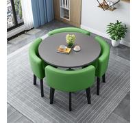 Ensemble de table de salle à manger ronde moderne pour 4 tables basses élégantes avec chaises rembourrées pour cuisine, salon et réception. Design compact pour salle à manger décontractée et