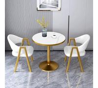 Ensemble de table de salle à manger ronde pour 2 personnes, 3 pièces, meubles de cuisine, pub, table de conférence et chaises Blanc 78,7 cm
