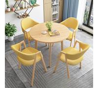 Ensemble de table de salle à manger ronde pour 4 chaises et bureau de style rétro élégant parfait pour les cafés, les salons et les cuisines Taille : Style 7