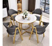 Ensemble de table de salle à manger ronde pour 4 personnes avec chaises, table de bureau et chaises, tables de négociation et chaises pour salon de beauté, café, restaurant, maison