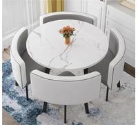 Ensemble de table de salle à manger ronde pour 4 personnes, ferme, conférence, salon, bureau, réception, négociation, tables d'appoint centrales modernes du milieu du siècle