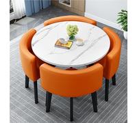Ensemble de table de salle à manger ronde pour 4 personnes, ferme, conférence, salon, bureau, réception, négociation, tables d'appoint centrales modernes du milieu du siècle