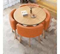 Ensemble de table de salle à manger ronde pour 4 personnes - Table et chaises compactes pour petit déjeuner, cuisine, bar, table et chaises pour petits espaces, idéal pour le bureau et la salle de