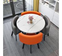 Ensemble de table de salle à manger ronde pour cuisine et petit déjeuner - Ensemble de 5 pièces avec 1 table ronde et 4 chaises Table de conférence 80 x 75 cm Meubles modernes pour la maison et la