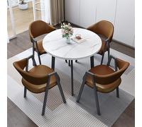 Ensemble de table de salle à manger ronde pour intérieur et extérieur pour 4 personnes, cuisine, salon, balcon, table basse, bureau de réception, chaise de négociation