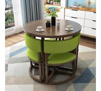 Ensemble de table de salle à manger ronde - Table de cuisine 5 pièces avec 4 chaises - Cadre en métal - Parfait pour les petits espaces - Table de conférence - Design moderne