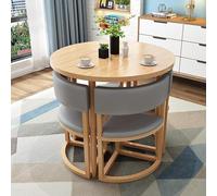 Ensemble de table de salle à manger ronde - Table de cuisine 5 pièces avec 4 chaises - Cadre en métal - Parfait pour les petits espaces - Table de conférence - Design moderne - Solution d'économie