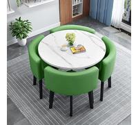 Ensemble de table de salle à manger, table de cuisine ronde moderne avec 4 chaises en tissu, design économiseur d'espace pour la maison, le bureau ou la réception