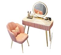 Ensemble de Table de vanité éclairée avec tiroirs, Maquillage pour Femmes Filles, + tabourets rembourrés, 31,5 Pouces / 80 cm 39,5 Pouces / 100 cm de Taille de vanités de Salle avec Miroir