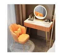 Ensemble de Table de vanité éclairée avec tiroirs, Maquillage pour Femmes Filles, + tabourets rembourrés, 31,5 Pouces / 80 cm 39,5 Pouces / 100 cm de Taille de vanités de Salle avec Miroir