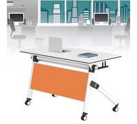 Ensemble de table d'entraînement pliable, table de réunion mobile avec roulettes verrouillables, bureau d'ordinateur rectangulaire pour conférences et événements