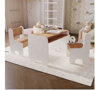 Ensemble de Table et 2 Chaises pour Enfants TIMI - blanc/chêne doré