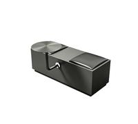 Ensemble De Table Et Banc De Bar Industriel Moderne en Acier Inoxydable, Sièges De Café Minimalistes en Métal Noir, Canapé De Salon De Luxe for Salle D'attente De Bureau(B-Ti)