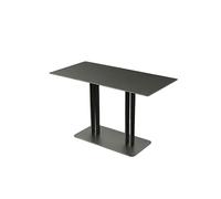 Ensemble De Table Et Banc De Bar Industriel Moderne en Acier Inoxydable, Sièges De Café Minimalistes en Métal Noir, Canapé De Salon De Luxe for Salle D'attente De Bureau(G120CM-Ti)