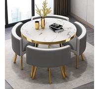 Ensemble de table et chaise de bureau, table basse, table de salle à manger et chaises, ensemble de 5 tables rondes en bois massif, table ronde moderne en cuir