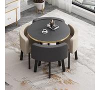 Ensemble de table et chaises de salle à manger et de bureau 4 pièces en coton et lin, table carrée et 4 chaises, pour cuisine, salon et coin détente