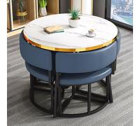 Ensemble de table et chaises de salle à manger moderne en métal et bois, 5 pièces, parfait pour cuisine, salle à manger, bureau, réception et coin petit-déjeuner