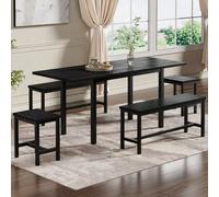 Ensemble de table et chaises de salle à manger ◆ Points Forts du Produit• Mécanisme télescopique pliable pour gain de place optimal • Polyvalence d'usage comme table à manger ou bureau temporaire • De