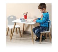 Ensemble de table et chaises pour enfant - Blanc - D 55 x H 45 cm