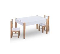 vidaXL Ensemble de table et chaises pour enfants 3 pcs Noir et blanc Blanc