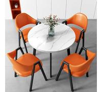 Ensemble de table et chaises rondes modernes pour 4 meubles peu encombrants pour la maison, le balcon et les espaces de loisirs, table et chaise de négociation, petite table basse orange et chaise
